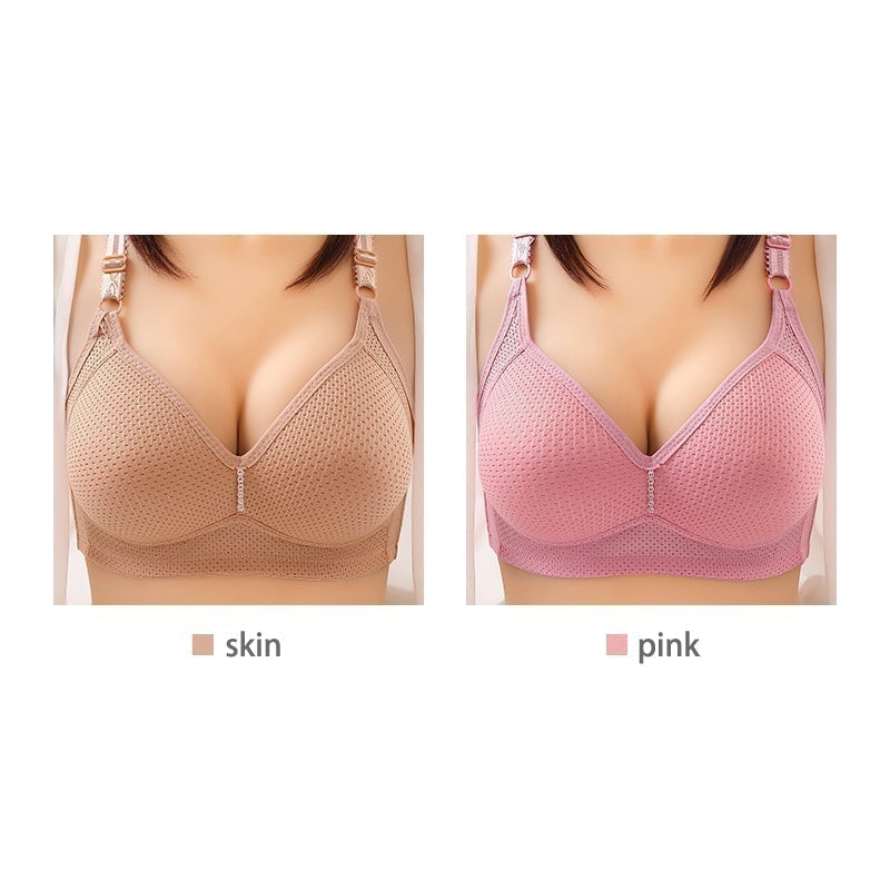 🎉 LIMITED TIME 50% OFF! 💕 Plus Size Comfortable Wireless Bra – Seamless Nylon-Spandex, Anti-Sag &amp; Breathable 👙