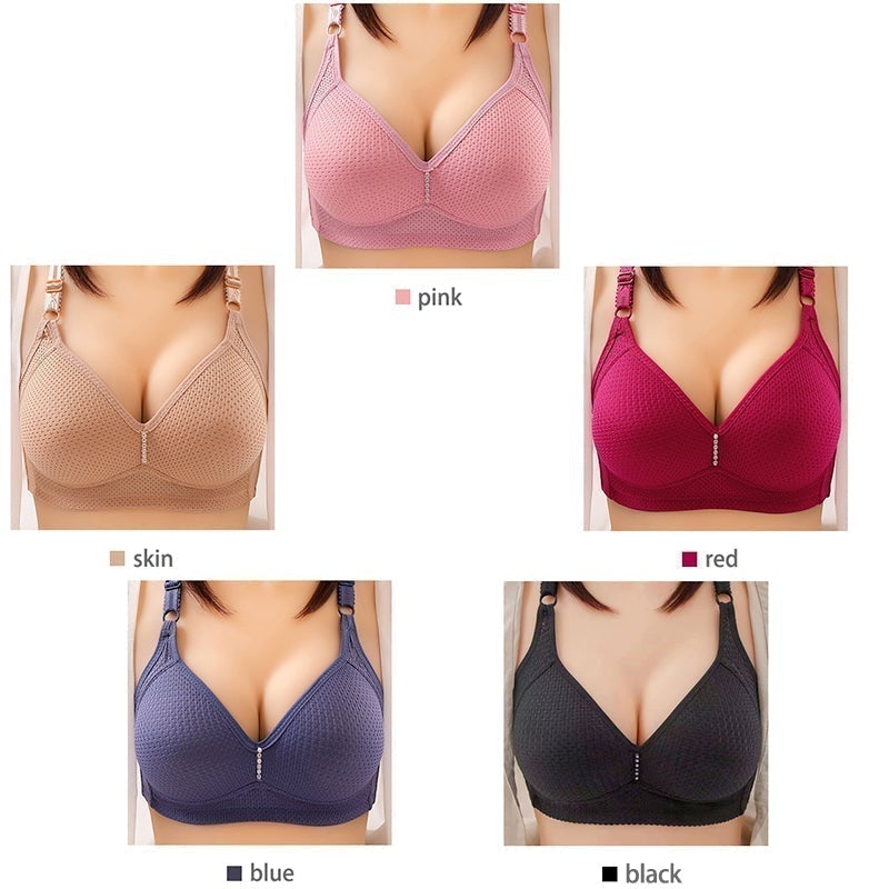 🎉 LIMITED TIME 50% OFF! 💕 Plus Size Comfortable Wireless Bra – Seamless Nylon-Spandex, Anti-Sag &amp; Breathable 👙