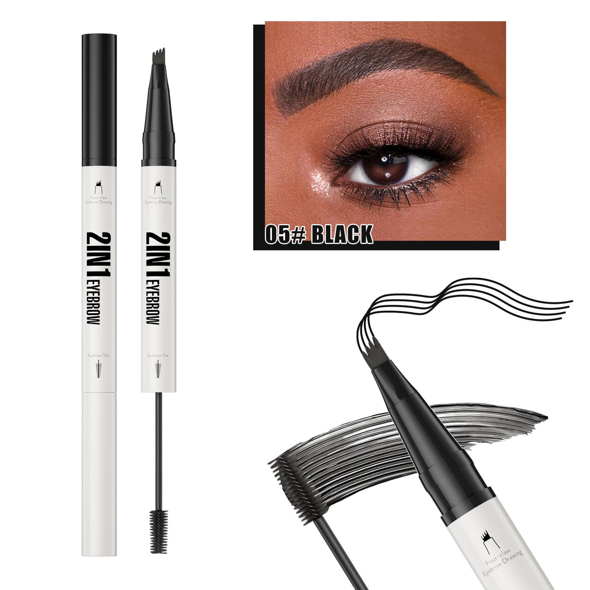 💄 FLASH SALE 50% OFF! 🌸 2-in-1 Eyebrow Pencil &amp; Tinted Gel – Micro-Fork Tip for Hair-Like Strokes, Waterproof &amp; Smudge-Proof, Natural Long-Lasting Brows 🏆
