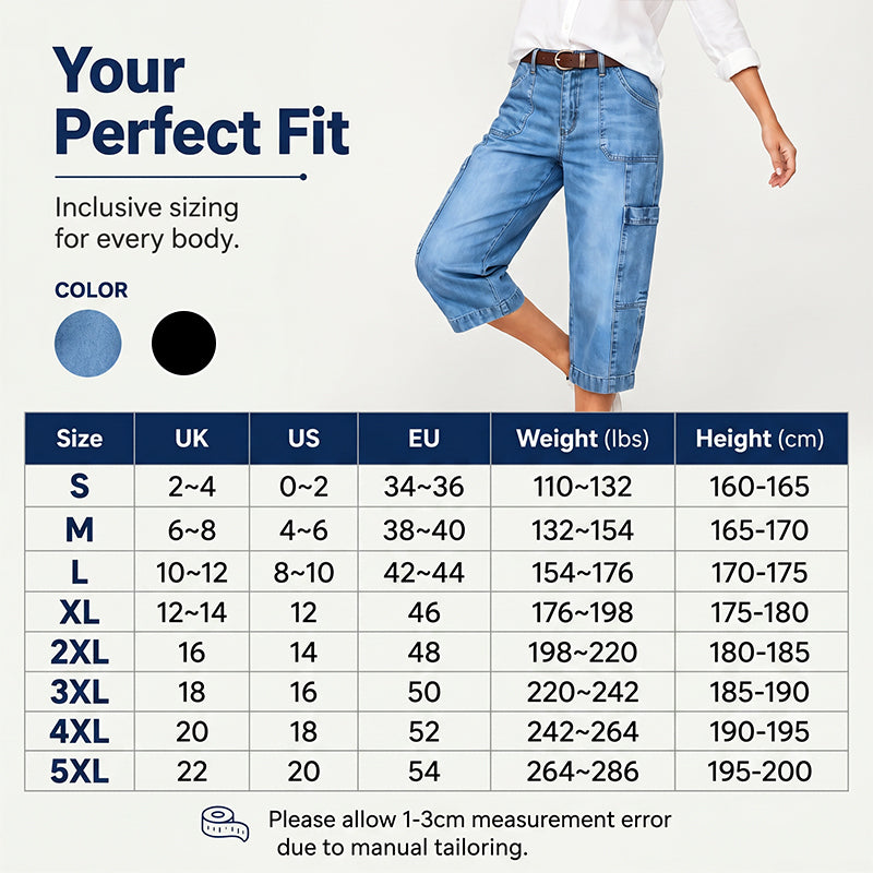 📢50% Off⏰Women's Casual Stretchy Cropped Denim Pants