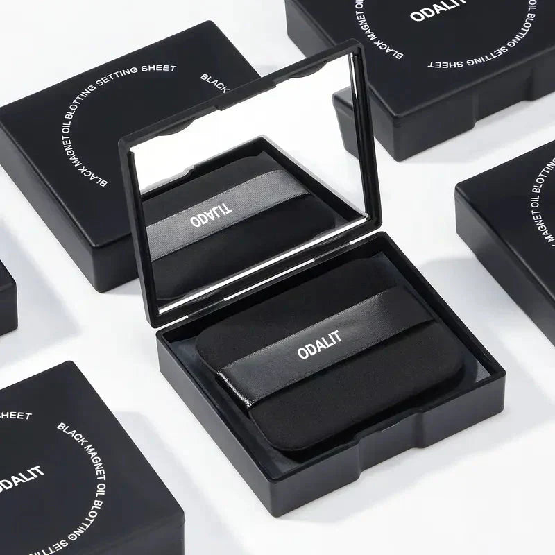 ⏰Buy 1 Get 1 Free💝Black Magnet Oil Blotting Setting Sheet With Powder More Control Oil Keep Fresh 2 IN 1 Blotting Sheet