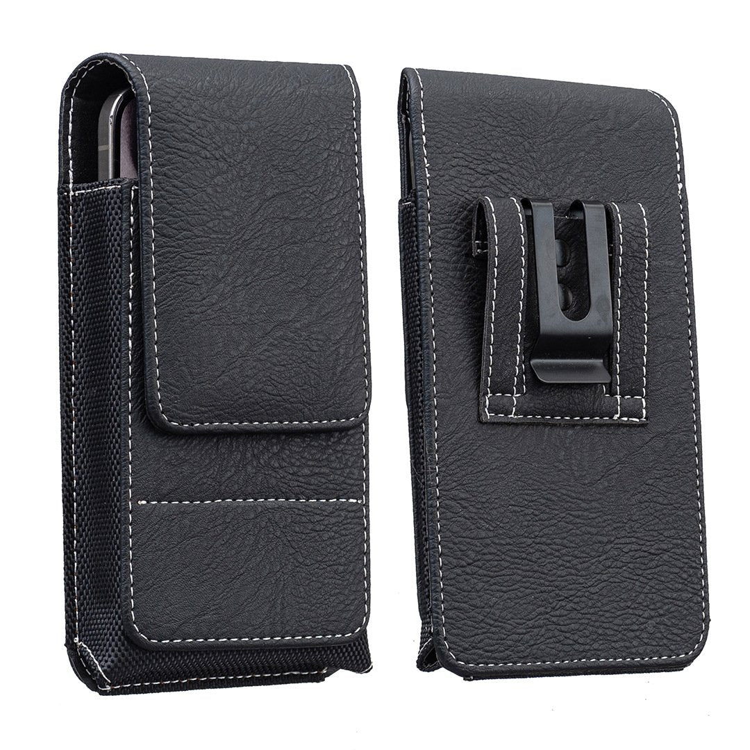 Belt Phone Holder with Magnetic Closure – Sturdy Smartphone Holster with Clip, Belt Loop &amp; Card Slot