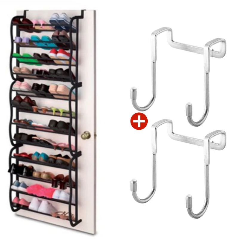 👟  Over-the-Door Shoe Rack Organizer – 24 pockets &amp; tool-free install – Fits standard doors, holds up to 24 pairs – perfect for entryway or closet 🚪✨