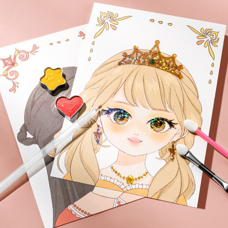 👑 50% OFF NOW! 🎨 Princess Makeup &amp; Diamond Painting Craft Kit – Mess-Free Paper Play, Realistic Fun for Girls ✨