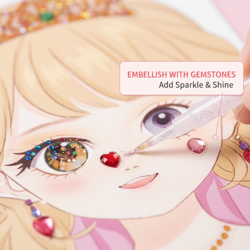 👑 50% OFF NOW! 🎨 Princess Makeup &amp; Diamond Painting Craft Kit – Mess-Free Paper Play, Realistic Fun for Girls ✨