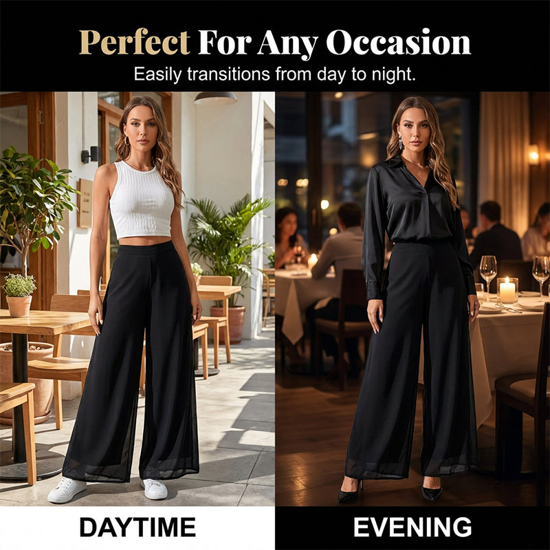 ✨ Chic &amp; Comfortable: Women's Flowing Chiffon Wide-Leg Pants For Every Occasion ✨