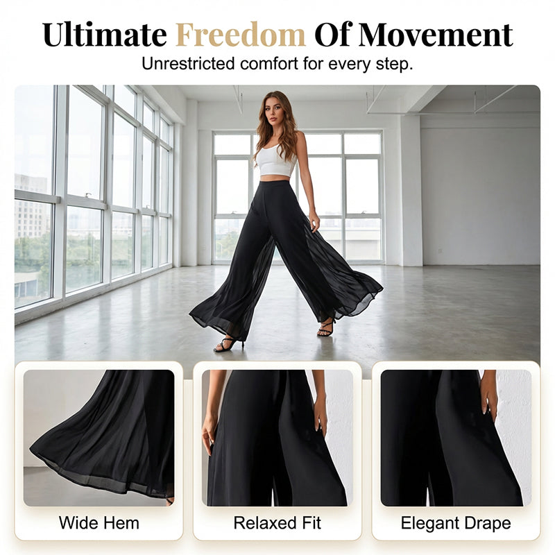✨ Chic &amp; Comfortable: Women's Flowing Chiffon Wide-Leg Pants For Every Occasion ✨