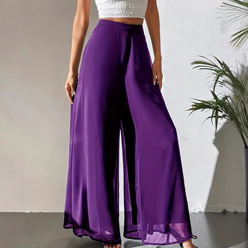 ✨ Chic &amp; Comfortable: Women's Flowing Chiffon Wide-Leg Pants For Every Occasion ✨