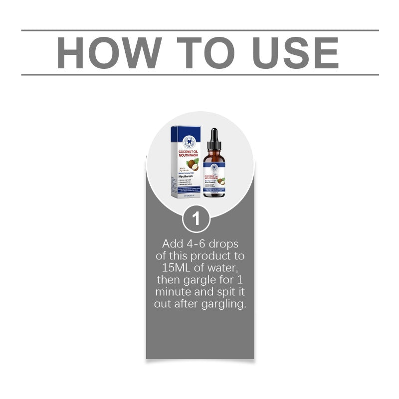 🔥BUY 2 GET 1 FREE🦷👍HOT SALE - Natural Coconut &amp; Mint Oil Mouthwash Concentrate