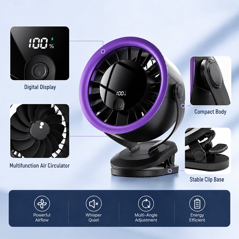 Portable USB Fan with Digital Display