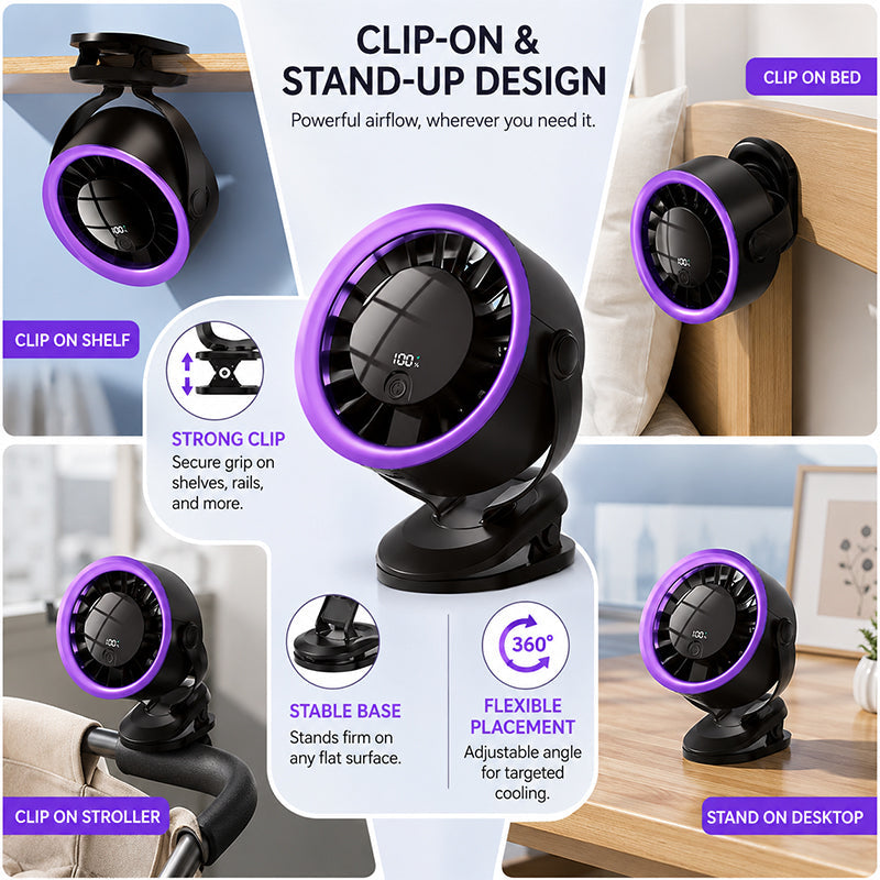 Portable USB Fan with Digital Display