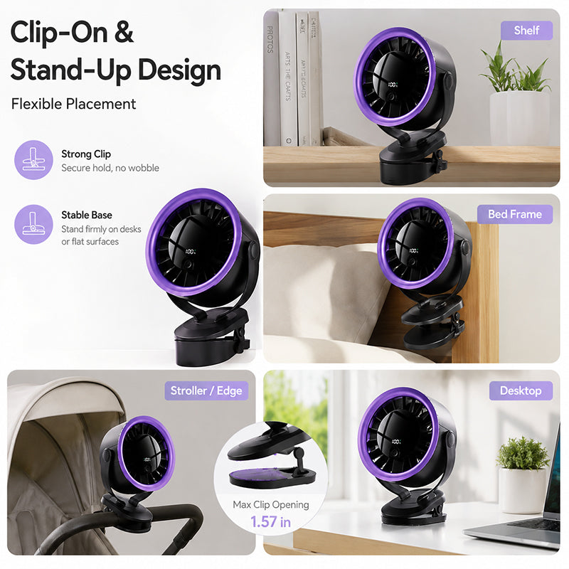 Portable USB Fan with Digital Display