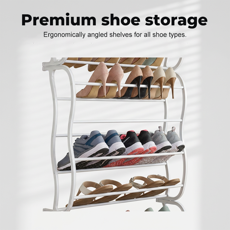 👟  Over-the-Door Shoe Rack Organizer – 24 pockets &amp; tool-free install – Fits standard doors, holds up to 24 pairs – perfect for entryway or closet 🚪✨