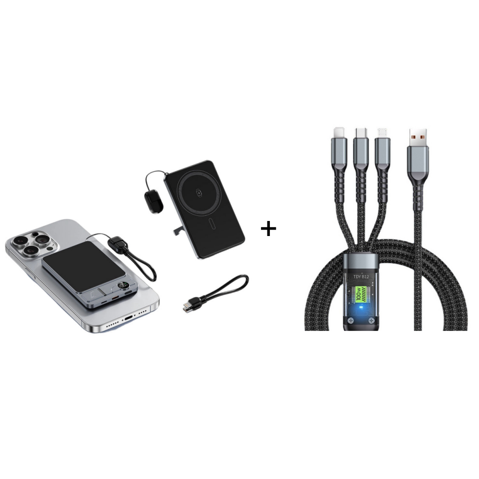 🔋✨Professional Magnetic Charger for Travelers &amp; Professionals 🧲| 22.5W Wired &amp; 15W Wireless | 10,000 mAh | Fast Delivery💥