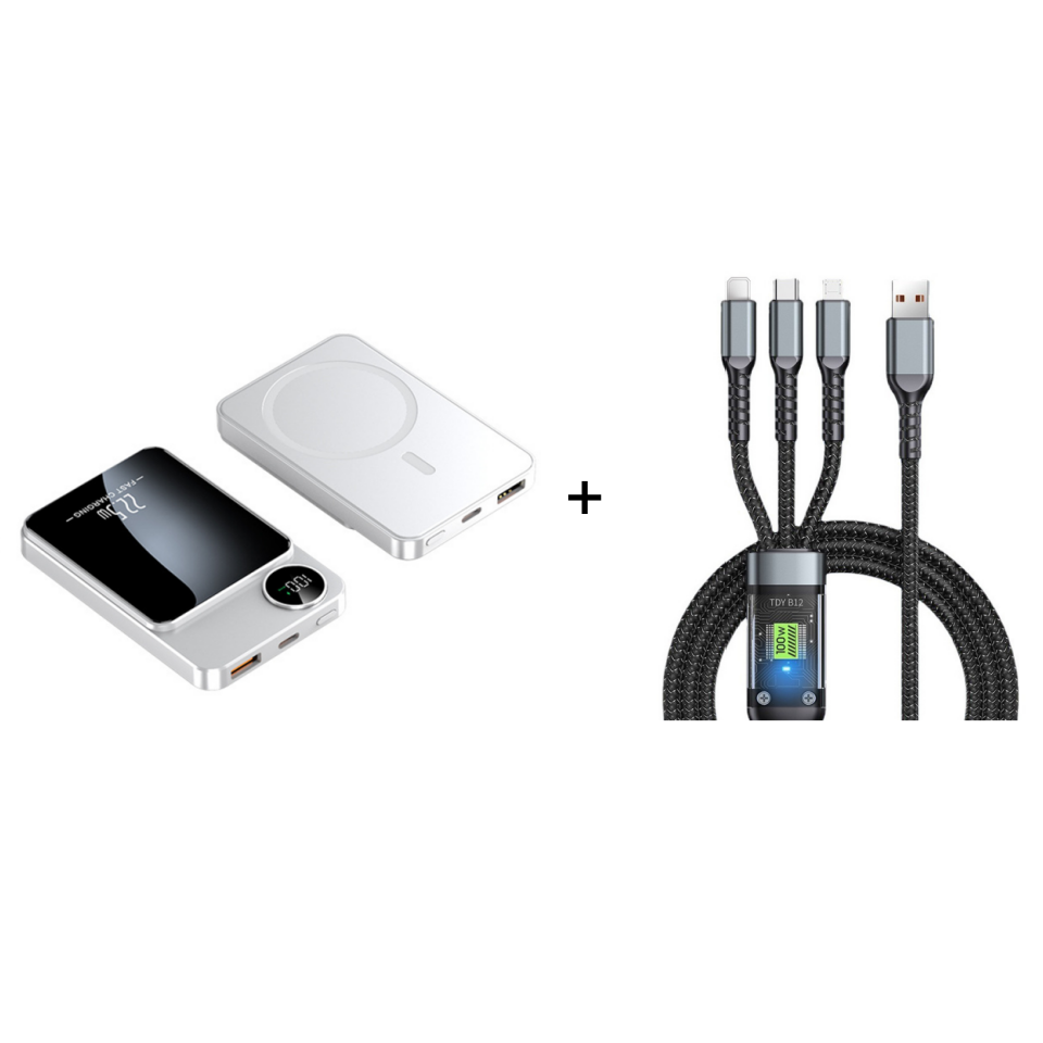 🔋✨Professional Magnetic Charger for Travelers &amp; Professionals 🧲| 22.5W Wired &amp; 15W Wireless | 10,000 mAh | Fast Delivery💥