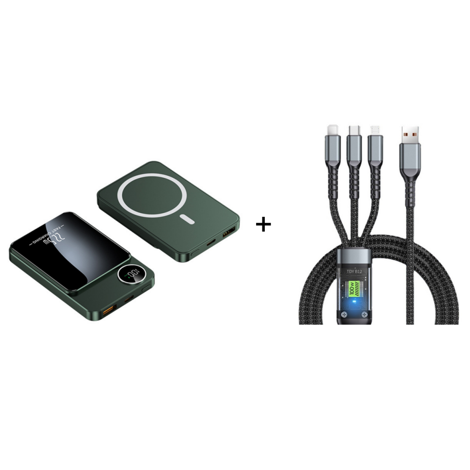🔋✨Professional Magnetic Charger for Travelers &amp; Professionals 🧲| 22.5W Wired &amp; 15W Wireless | 10,000 mAh | Fast Delivery💥