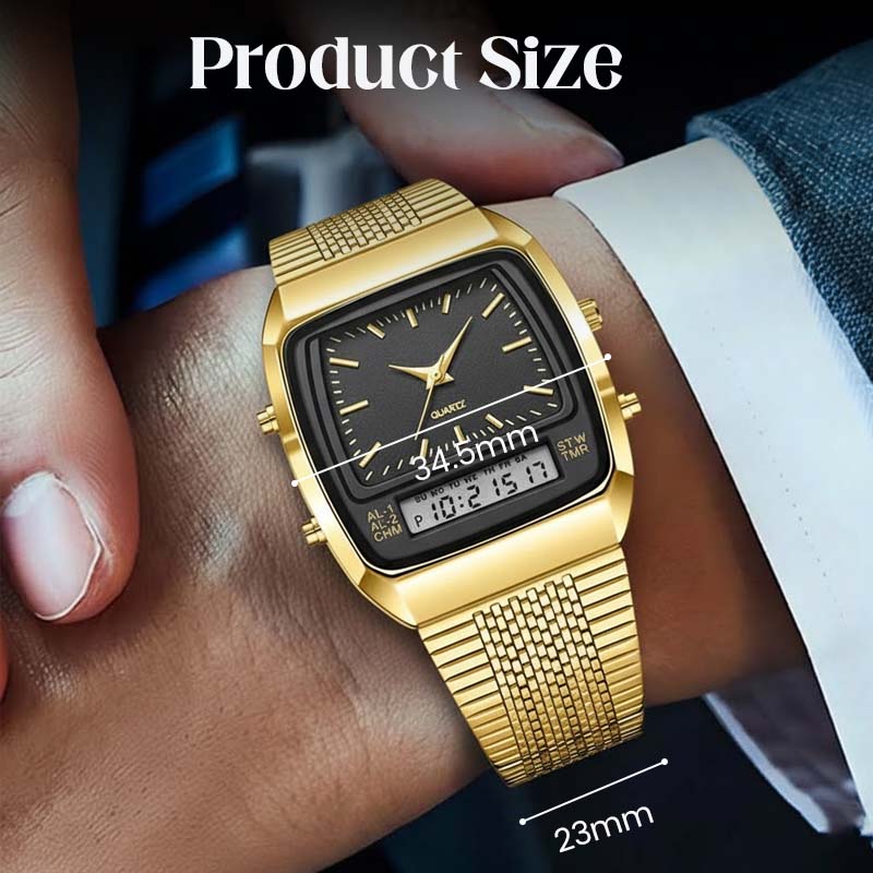 ⏱️ Vintage-Style Square Watch with Multifunction Display — Classic Retro Design, Modern Features