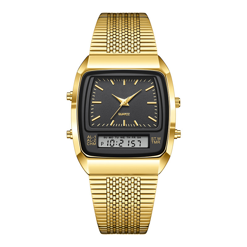 ⏱️ Vintage-Style Square Watch with Multifunction Display — Classic Retro Design, Modern Features