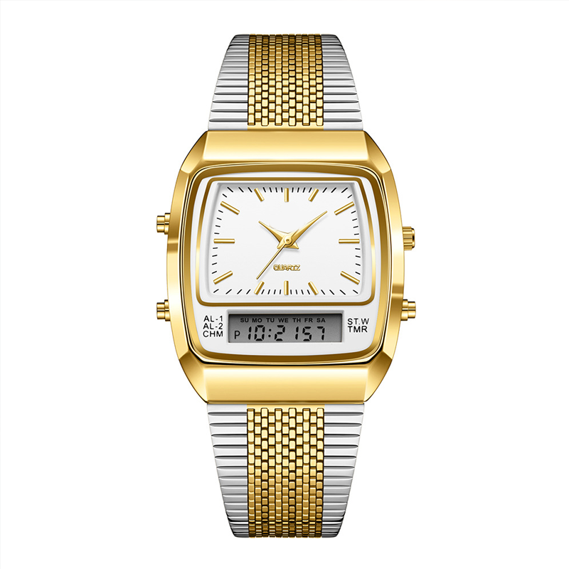 ⏱️ Vintage-Style Square Watch with Multifunction Display — Classic Retro Design, Modern Features