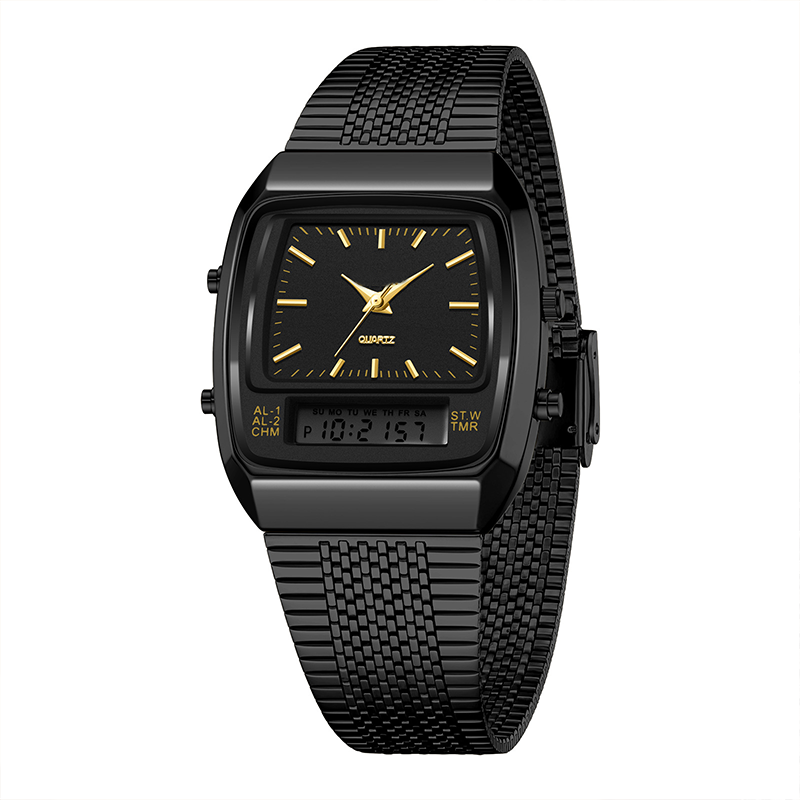 ⏱️ Vintage-Style Square Watch with Multifunction Display — Classic Retro Design, Modern Features