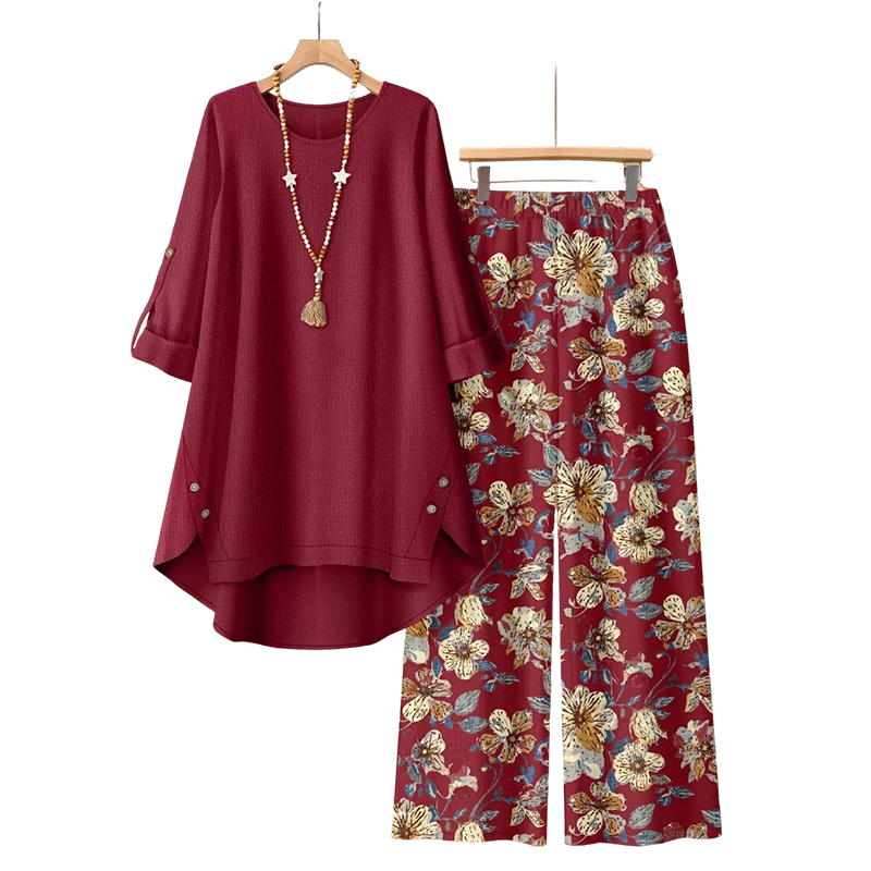 💥New Arrival💥Women's Cotton Linen Half Sleeve Top ＆ Pants Set