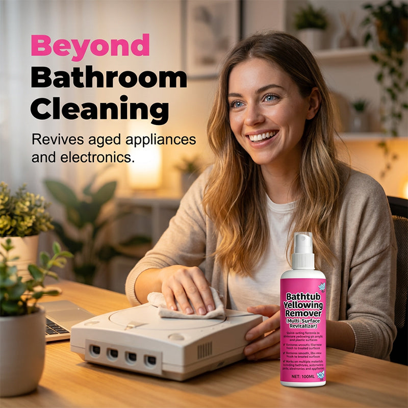 🥳2026 HOT SALE🥳💞50K+ SOLD!🛁💧 50% OFF! Bathtub Yellow Stain Remover – Instantly brightens aged plastics &amp; acrylics. Fast‑acting, no scrubbing. Restore like‑new shine! ✨🧽
