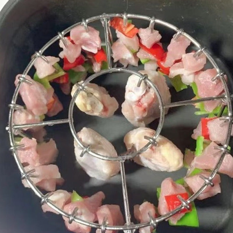 Stainless Steel Round Oven Grill with Skewer