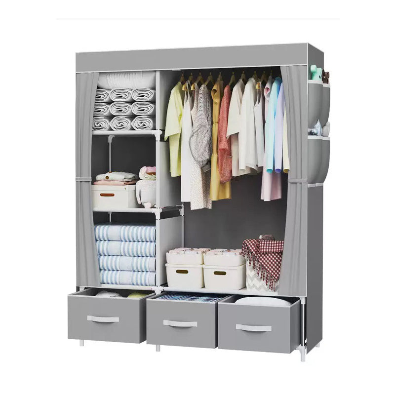 Portable Wardrobe with 3 Drawers