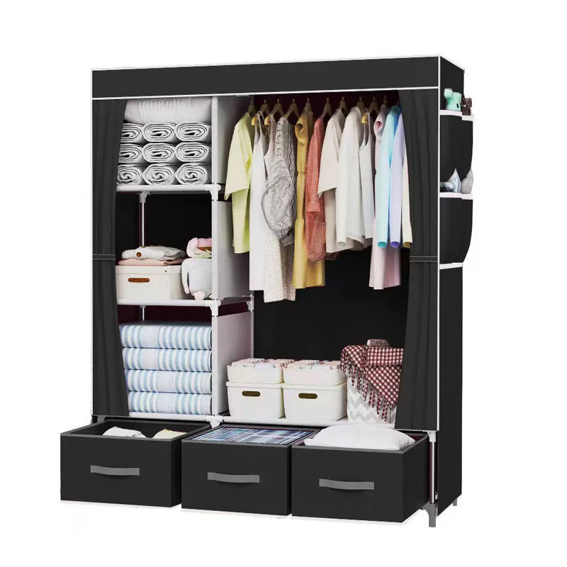 Portable Wardrobe with 3 Drawers