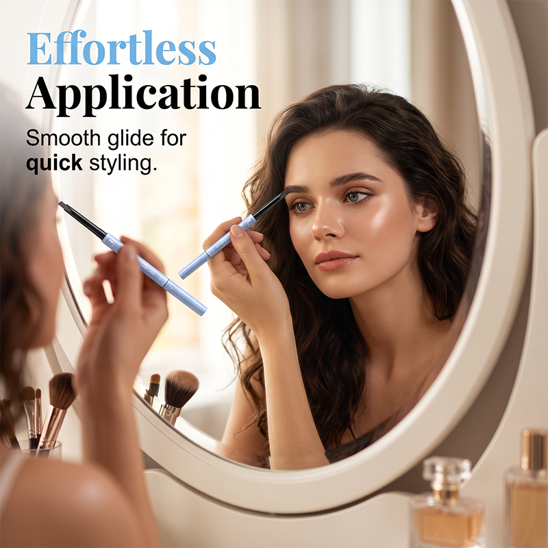 💥Amazing discount！👱‍♀️One-stroke design, reveal your natural beauty！Double-Ended Waterproof Angled Eyebrow Pencil