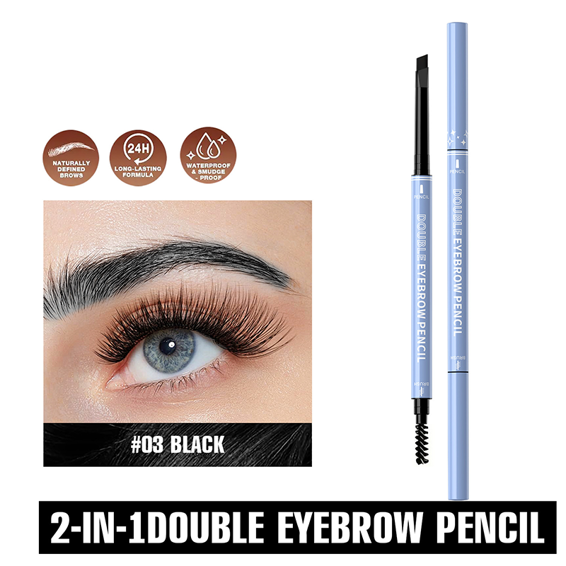 💥Amazing discount！👱‍♀️One-stroke design, reveal your natural beauty！Double-Ended Waterproof Angled Eyebrow Pencil