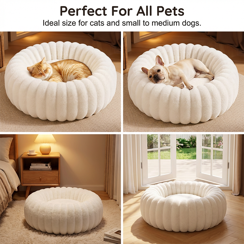 Ultra-Soft Round Calming Cat &amp; Dog Bed