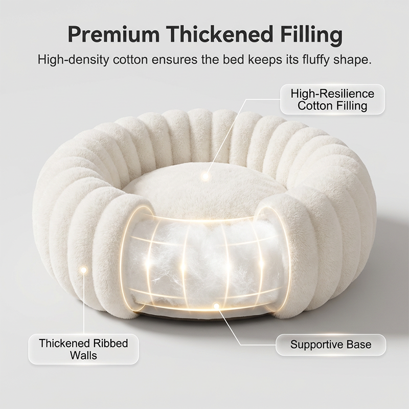 Ultra-Soft Round Calming Cat &amp; Dog Bed