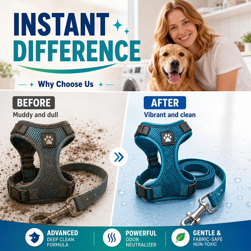 🥳2026 HOT SALE🥳💞50K+ SOLD!🐾🧴 50% OFF! Pet Harness &amp; Leash Cleaner Spray – Instant grime remover, neutralises tough odours. pH‑balanced, gentle on fabrics – no soaking needed! ✨🛡️